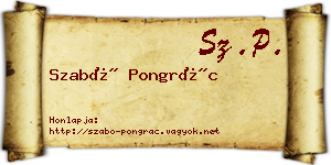 Szabó Pongrác névjegykártya