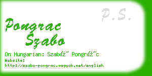 pongrac szabo business card